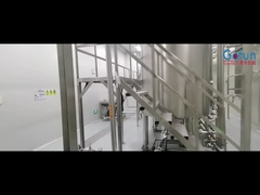 Welk materiaal wordt gebruikt om sap alvorens te verpakken te steriliseren?